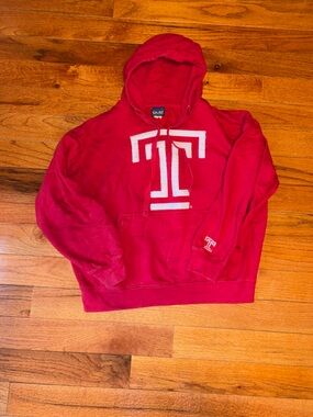 Old Varsity Brand Red Hoodie with White Detail